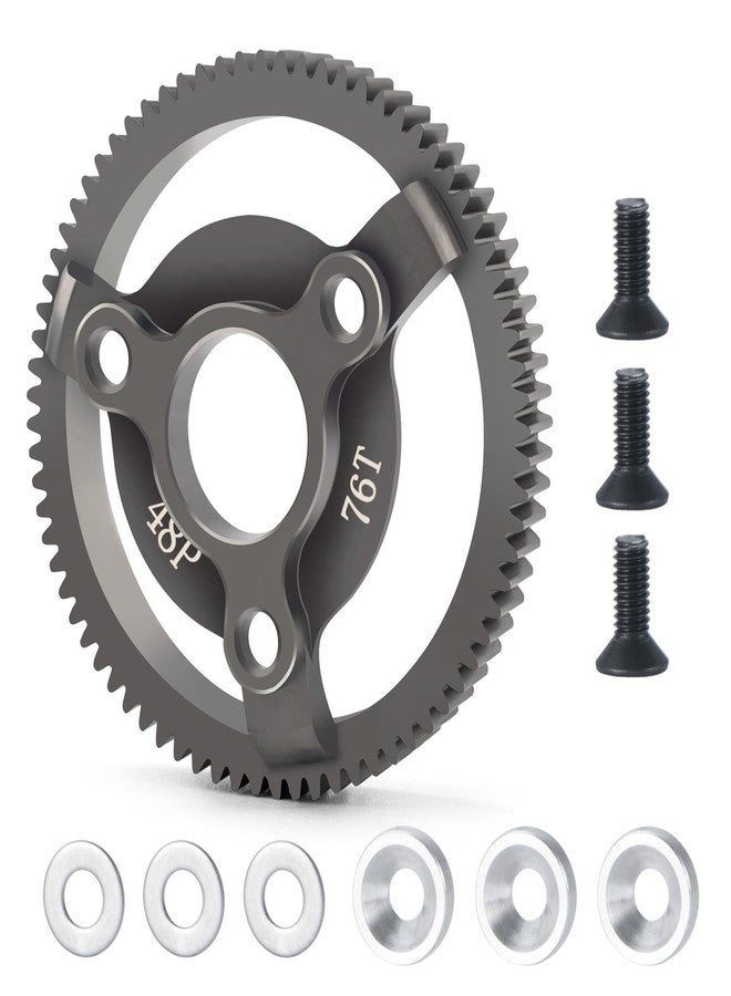 ترس معدني LSG 48P 74T 76T 83T 86T 90T لسيارات التحكم عن بعد Tra-xxas Slash 2WD Rustler Stampede Telluride بمقياس 1/10 (76T) - Image 1